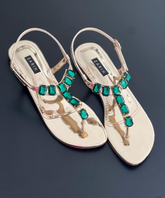 Nooré - Emerald Gold Sandals - Zarin by Zarsah